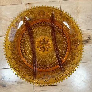 Amber‎ Glass Serving Plate